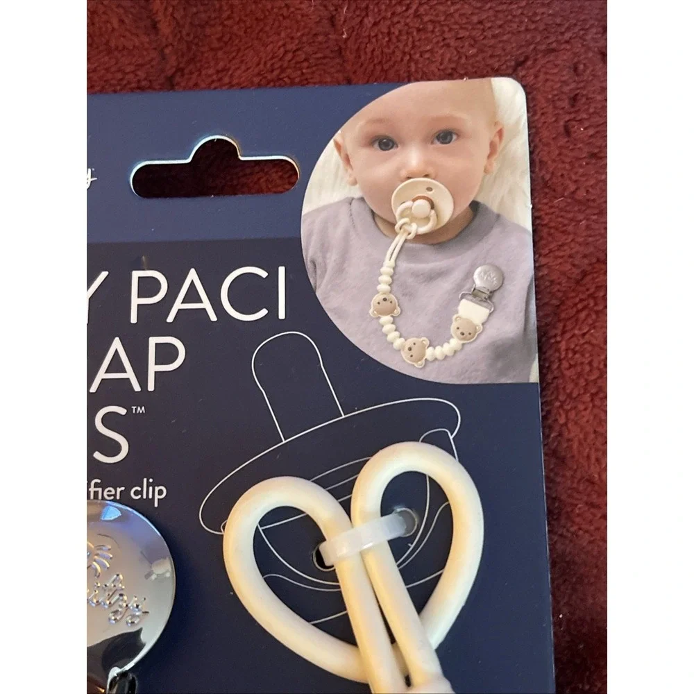 2 - Itzy Ritzy Paci Strap + Silicone Pacifier Clip, Bear Clip, No‎ Paci Included